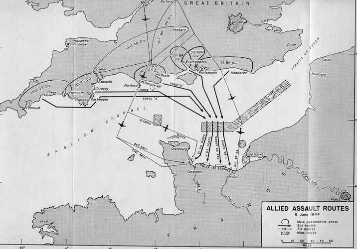 Operation Overlord Invasion Route